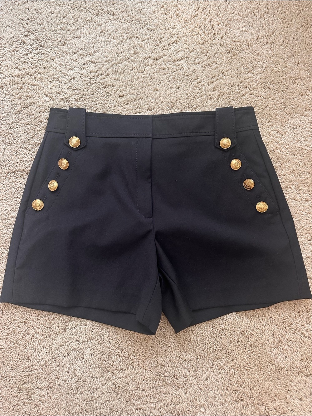 Ann Taylor Black Nautical Button Bermuda Shorts